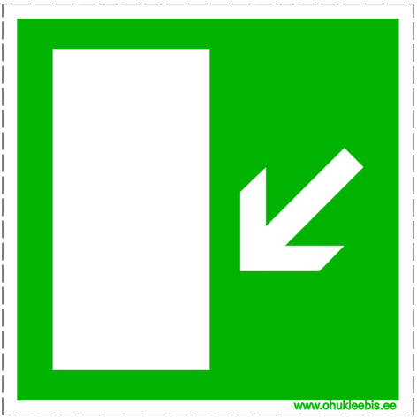 304 evakuatsioonitee suund vasakule alla 304 - Evakuatsioonimärk. Evakuatsioonitee suund all vasakul