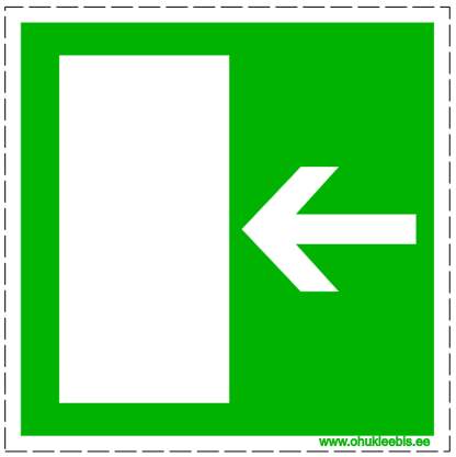 306 ISO 7010 evakuatsioonitee vasakul 306 - Evakuatsioonimärk. ISO 7010. Evakuatsioonitee vasakul