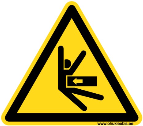 3702 - Hoiatusmärk. ISO 16684. Oht!  Keha muljumise oht paremalt