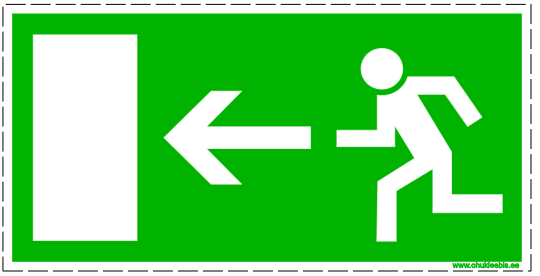 311 ISO 7010 evakuatsioonitee 311 - Evakuatsioonimärk. ISO 7010. Evakuatsioonitee vasakule