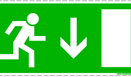312 - Evakuatsioonimärk. ISO 7010. Evakuatsioonitee