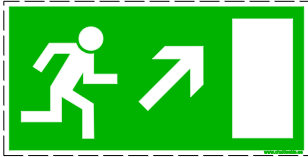 316 316 - Evakuatsioonimärk. ISO 7010. Evakuatsioonitee üles paremale