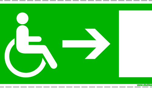 317 - Evakuatsioonimärk. Piiratud liikumisvõime või ratastooli kasutajate evakuatsioonitee paremale