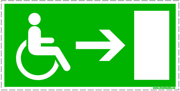 317 piiratud liikumisvõime või ratastooli kasutajate evakuatsioonitee 317 - Evakuatsioonimärk. Piiratud liikumisvõime või ratastooli kasutajate evakuatsioonitee paremale