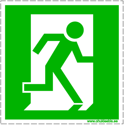 322 ISO 7010 evakuatsioonitee paremal 322 - Evakuatsioonimärk. ISO 7010. Evakuatsioonitee paremale