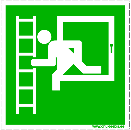 336 ISO 7010 avariiakna märgistus 336 - Evakuatsioonimärk. ISO 7010. Evakuatsiooniakna asukoht