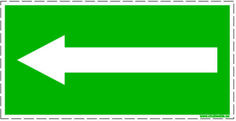 342 342 - Evakuatsioonimärk. Ohutus- ja evakuatsioonitee suund vasakule
