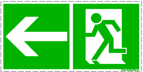356 - Evakuatsioonimärk. ISO 7010. Evakuatsioonitee vasakule