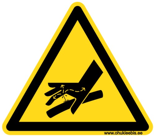 3713 - Hoiatusmärk. ISO 16684. Oht! Hüdrovooliku surve all vedelik võib läbistada nahka