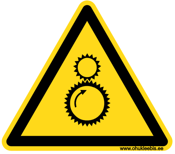 515 - Hoiatusmärk. ISO 7010. Oht!  Pöörlevad hammasrattad