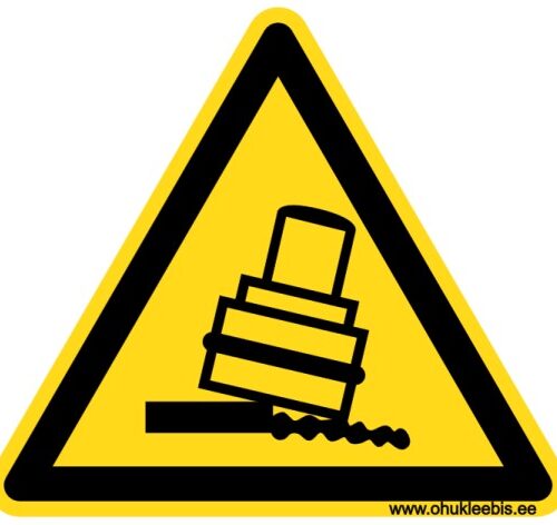 516 - Hoiatusmärk. ISO 7010. Oht!  Ümberkummisoht veeremisel
