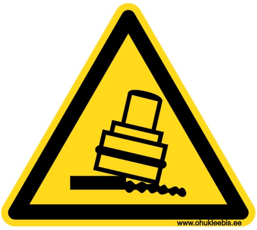 516 - Hoiatusmärk. ISO 7010. Oht!  Ümberkummisoht veeremisel