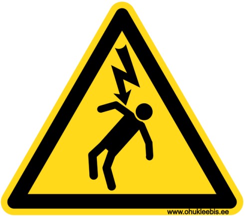 546 - Hoiatusmärk. Oht!  Kõrgepinge või elektrilöögioht