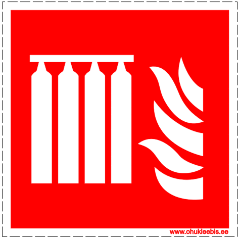 F008 - Tuleohutus. ISO 7010. Statsionaarse tulekustutussüsteemi asukoht