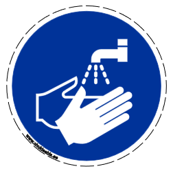 M011 - Kohustusmärk. Pese käsi