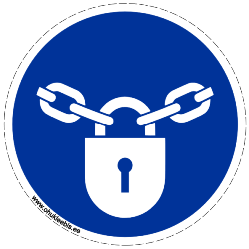 M028 - Kohustusmärk. ISO 7010.  Hoia lukus kohustus