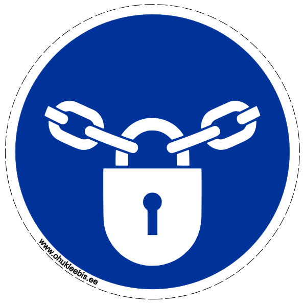 M028 - Kohustusmärk. ISO 7010.  Hoia lukus kohustus