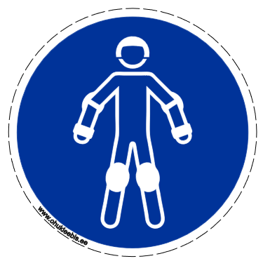 M049 - Kohustusmärk. Kasuta kaitseriietust ja -varustust