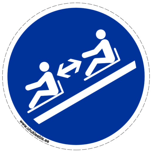 M052 - Kohustusmärk. ISO 7010.  Ohutu kauguse hoidmise kohustus