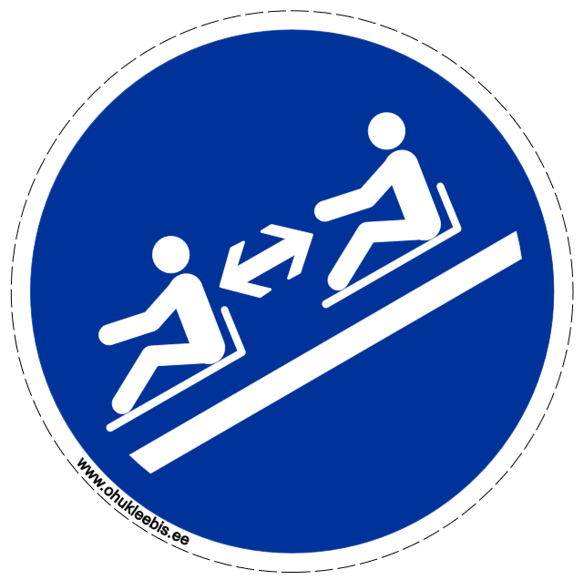 M052 - Kohustusmärk. ISO 7010.  Ohutu kauguse hoidmise kohustus