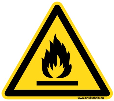 W021 - Hoiatusmärk. Oht! Tuleohtlik aine