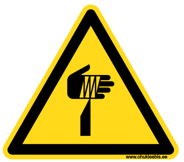 W022 - Hoiatusmärk. Oht! Teravad ja lõikavad osad