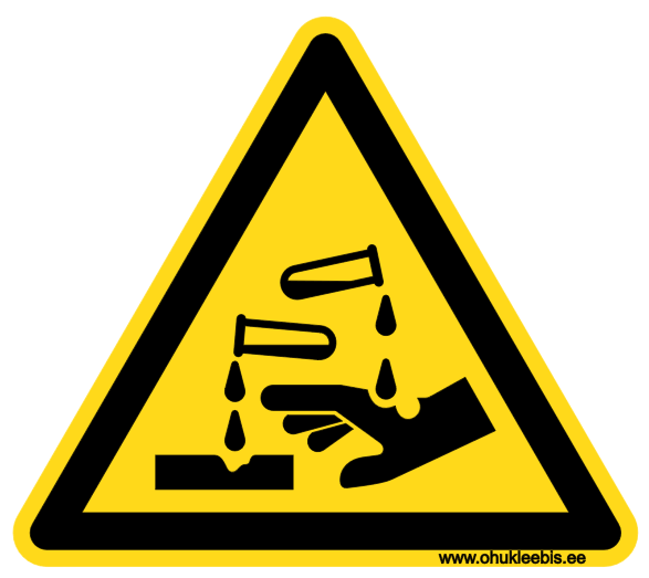 W023 - Hoiatusmärk. Oht! Söövitusoht