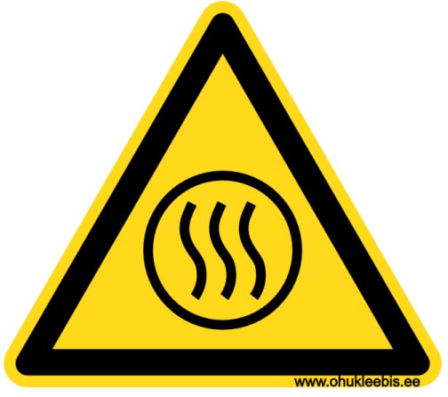 W079 W079 - Hoiatusmärk. ISO 7010. Oht! Kuum pind. Põletusoht