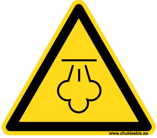 W080 W080 - Hoiatusmärk. ISO 7010. Oht! Kuum aur. Põletusoht