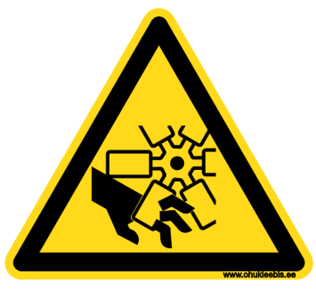 3707 - Hoiatusmärk. ISO 16684. Oht!  Sõrmede või käe lõikeoht