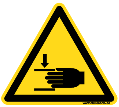 W024 - Hoiatusmärk. Oht! Liikuvad osad. Käe muljumisoht